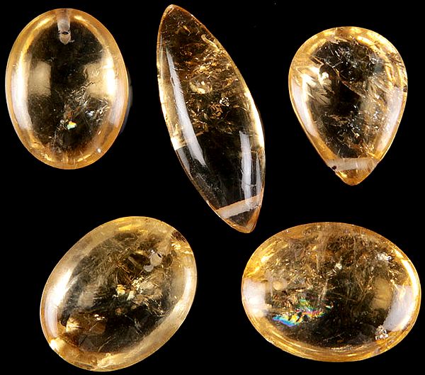 Lot of Five Top Drilled Citrine Shapes