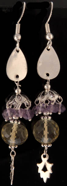 Faceted Amethyst and Lemon Topaz Chandeliers