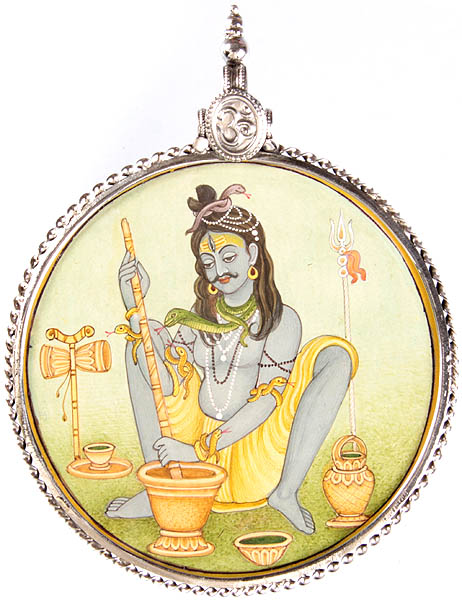Shiva Concocting His Favorite Drink (Large  Pendant)