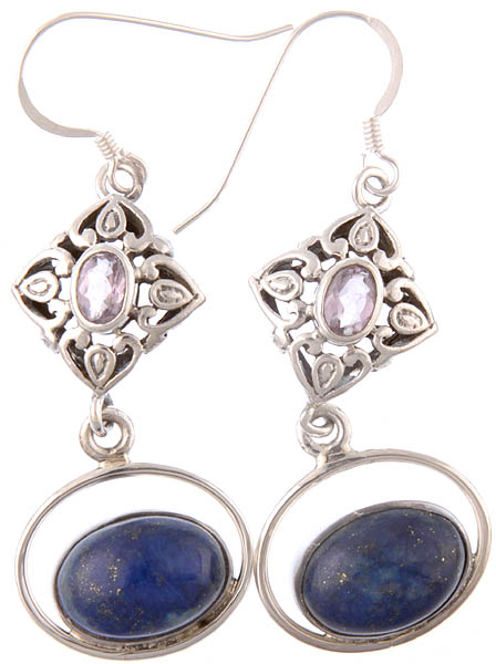 Lapis Lazuli with Amethyst Earrings