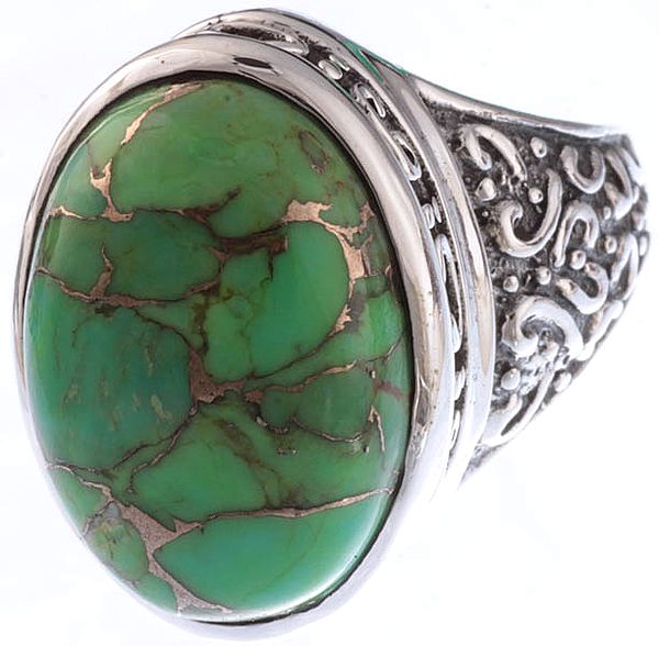Spider's Web Turquoise Ring