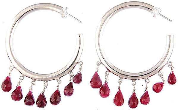 Faceted Ruby Earrings