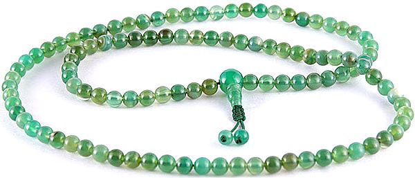 Green Jade Rosary of 108 Beads for Chanting