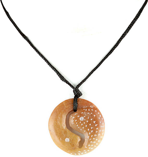Carved Yin Yang Cord Necklace