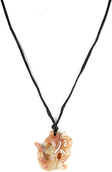Carved Om (AUM) Cord Necklace