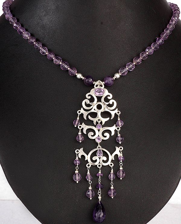 Faceted Amethyst Necklace with Charms