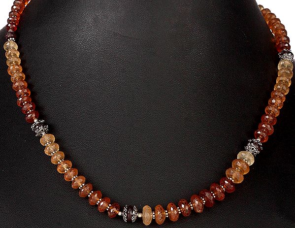 Faceted Hessonite (Grossular Garnet Family) Necklace