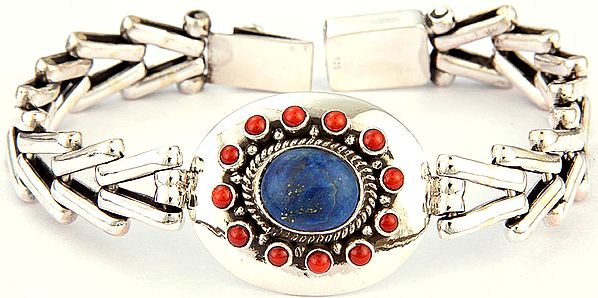 Lapis Lazuli Bracelet with Coral