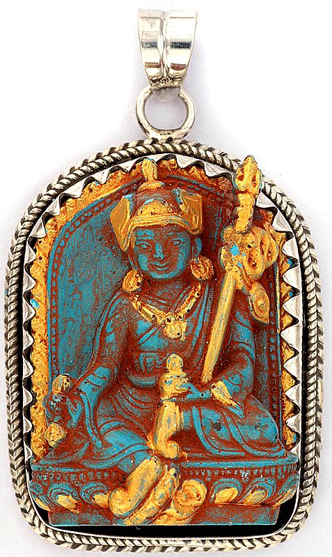 Guru Padmasambhava Pendant (Carved in Stone)