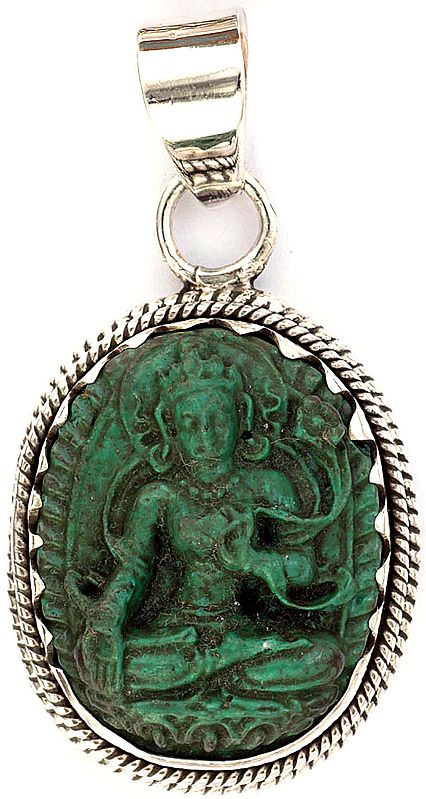 Goddess White Tara Pendant (Carved in Stone)