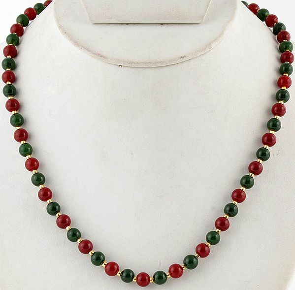Faux Ruby and Emerald Chain