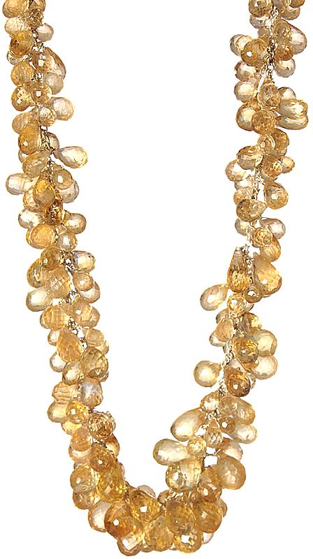 Fine Faceted Citrine Bunch Necklace