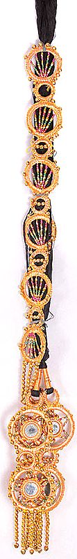 Golden Hair-braid Ornament (Choti) - Paranda with Mirrors