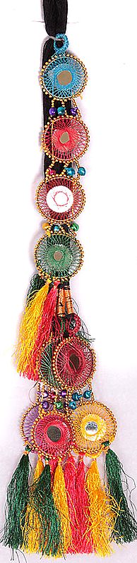 Chakra Hair-braid Ornament (Choti) - Paranda with Mirrors and Tassel