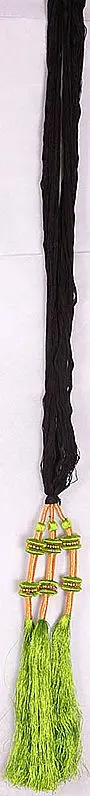 Black and Green Hair-braid Ornament (Choti) - Paranda