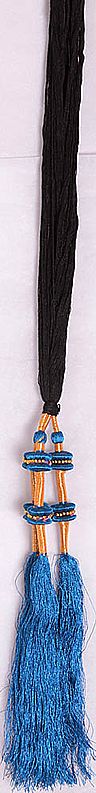 Black and Blue Hair-braid Ornament (Choti) - Paranda