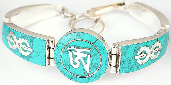 Tibetan Om (AUM) Inlay Bracelet with Dorje