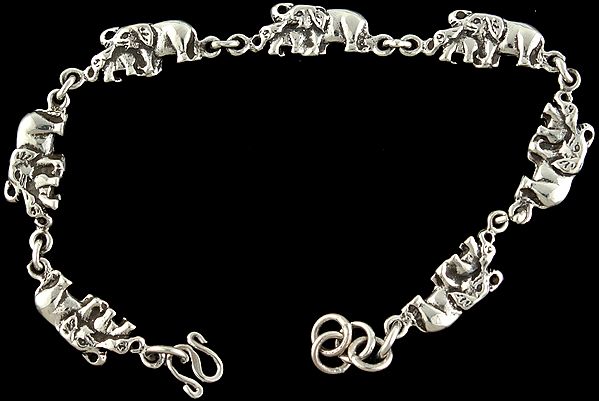 Sterling Elephant Bracelet