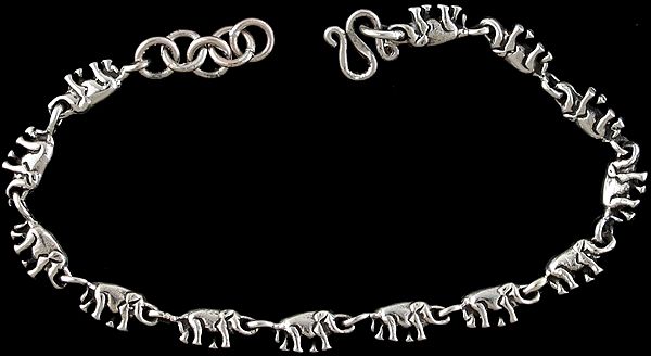 Sterling Elephant  Bracelet