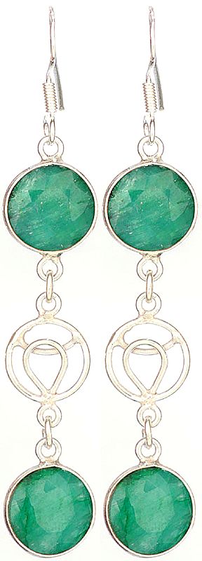 Faceted Green Onyx Earrings