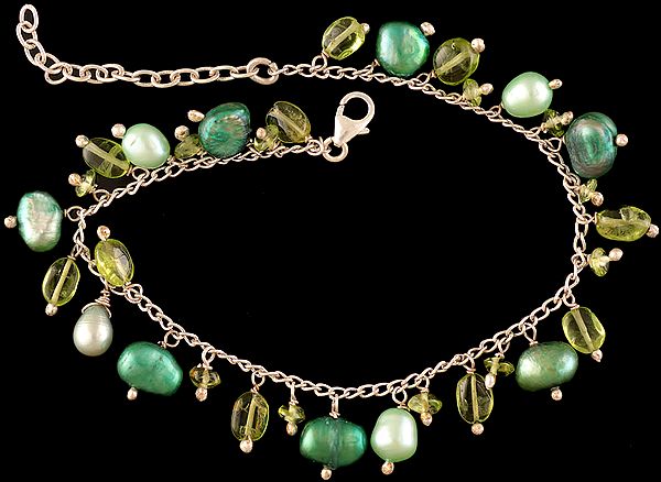 Green Pearl and Peridot Bracelet