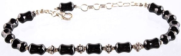 Black Onyx Hourglass Beaded Bracelet