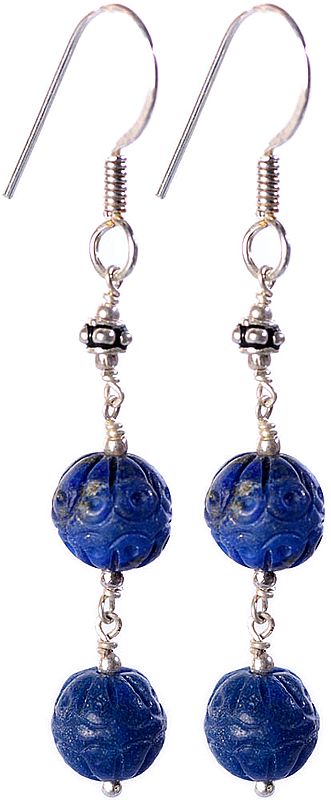 Carved Lapis Lazuli Earrings
