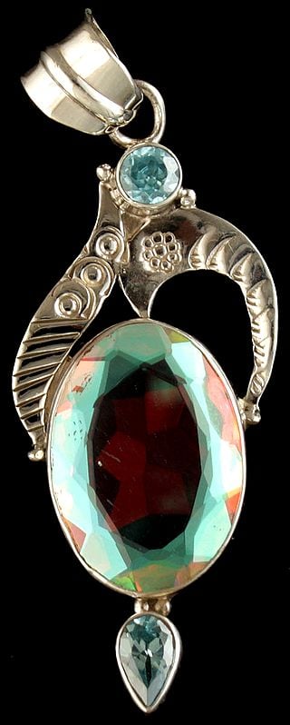 Faceted Mystic Topaz Pendant with Twin BT