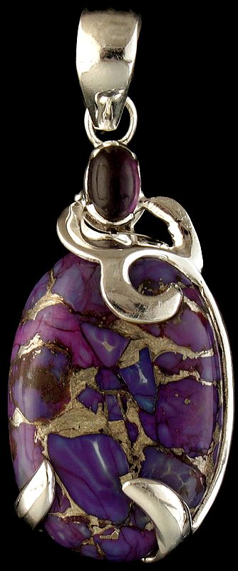 Agate Oval Pendant with Amethyst