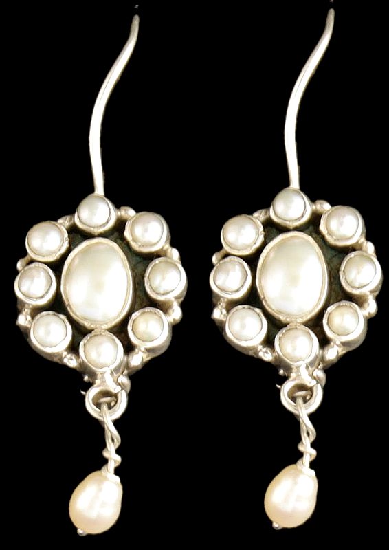 Pearl Earrings with Charm