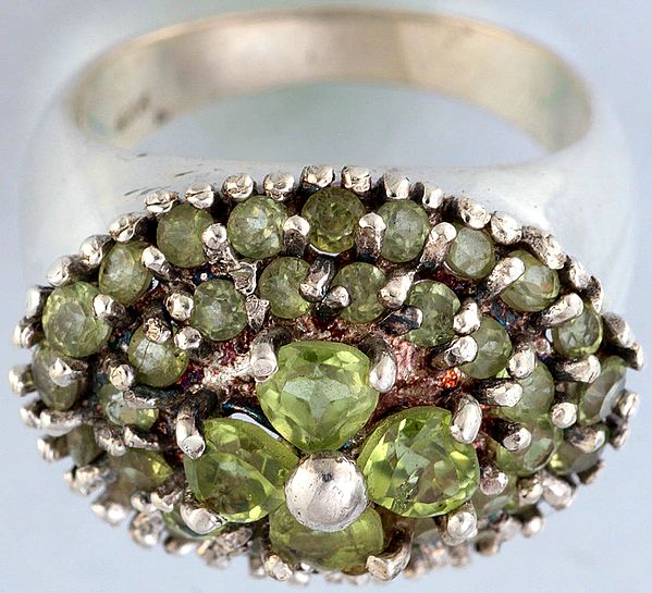 Faceted Peridot Ring