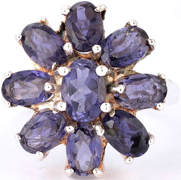 Faceted Iolite Ring