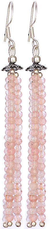 Faceted Rose Quartz Shower Earrings