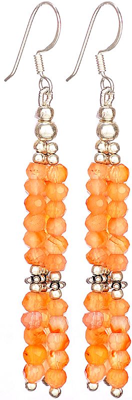 Faceted Orange Quartz Shower Earrings