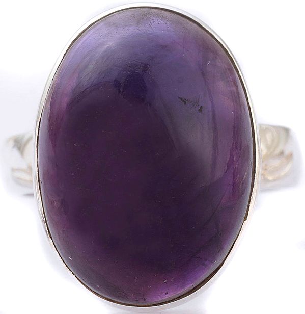 Oval Amethyst Sterling Silver Ring | Amethyst Stone Jewelry