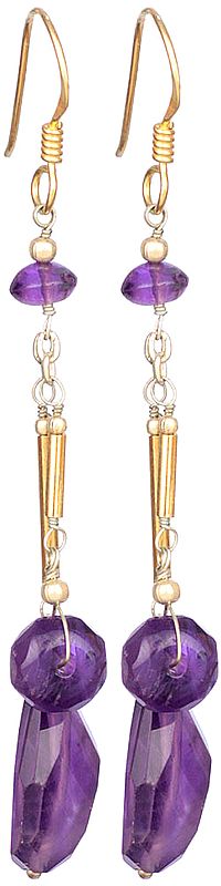Gold Plated Amethyst Earrings