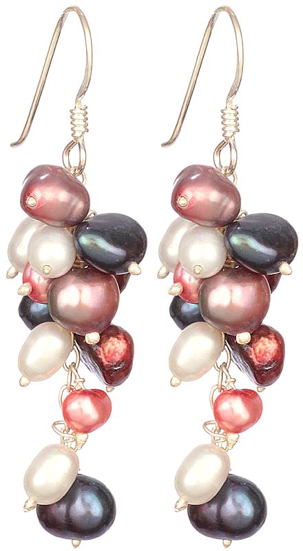Multi-color Pearl Shower Earrings