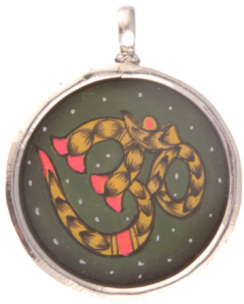 Om Double-sided Pendant with Goddess Kali on Reverse
