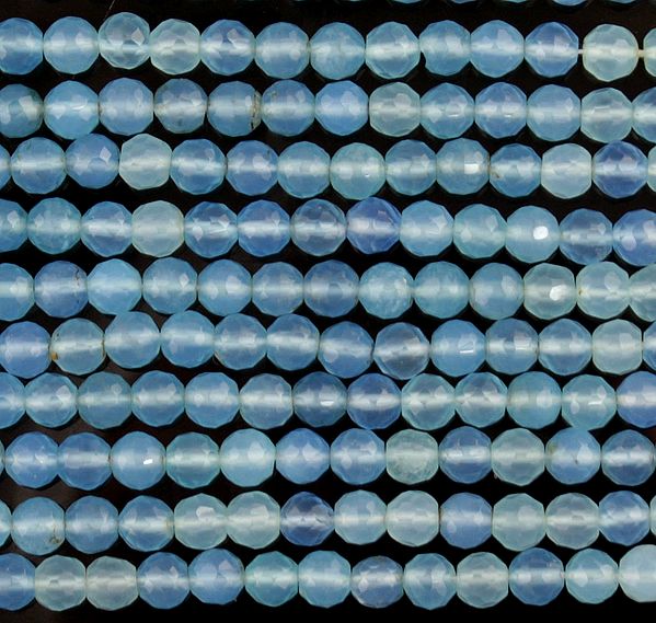 Faceted Blue Chalcedony Rondells