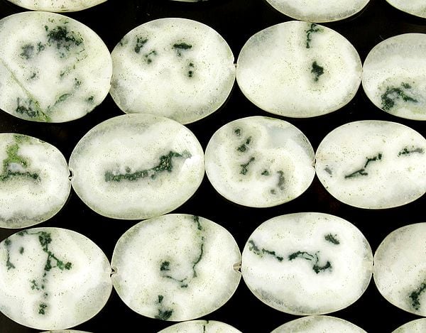 faceted Moss Agate Ovals