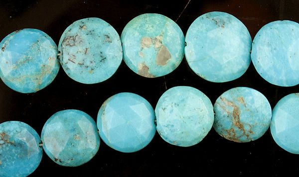 Faceted Turquoise Coins