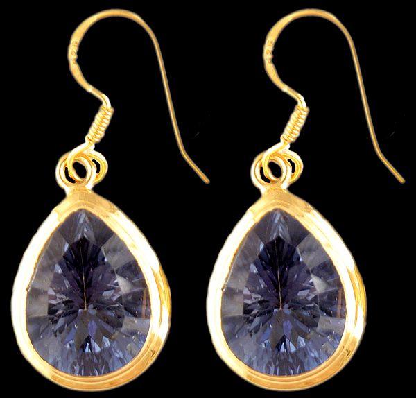 Faceted Mystic Topaz Gold Plated Earrings