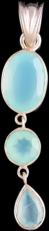 Faceted Peru Chalcedony Pendant