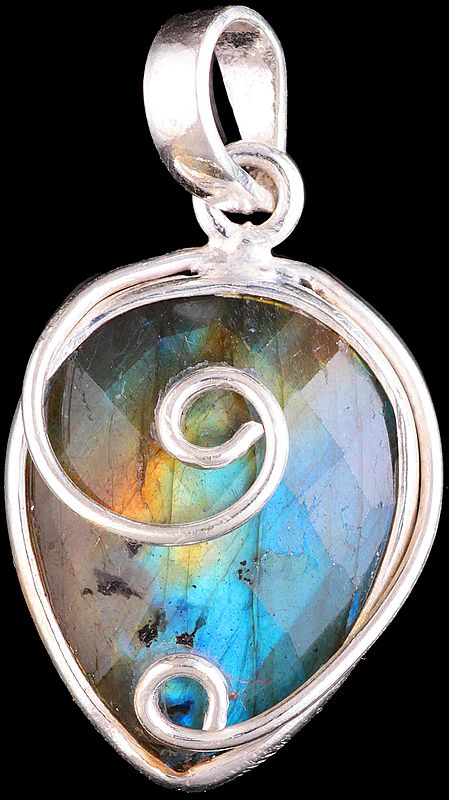 Faceted Labradorite Pendant with Spiral