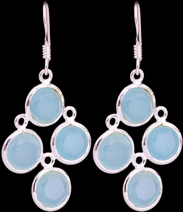 Faceted Peru Chalcedony Earrings