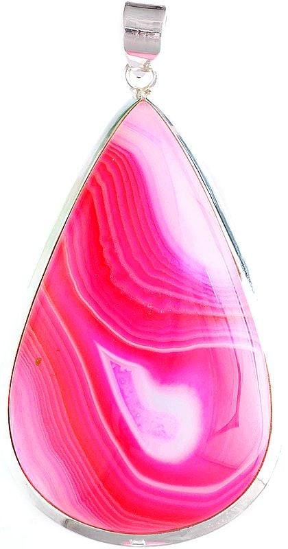 Hot Pink Chalcedony Large Pendant