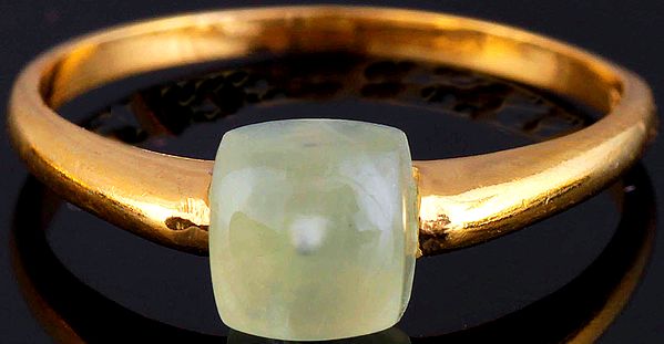 Prehnite Gold Plated Ring