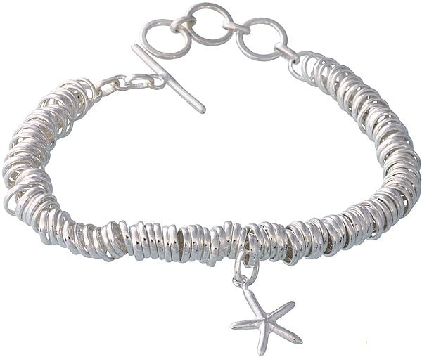 Sterling Disc Bracelet with Charm