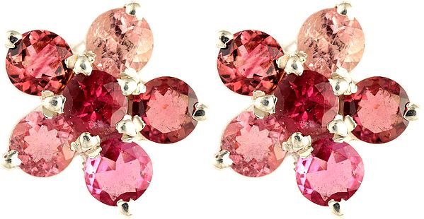 Faceted Pink Tourmaline Post Earrings