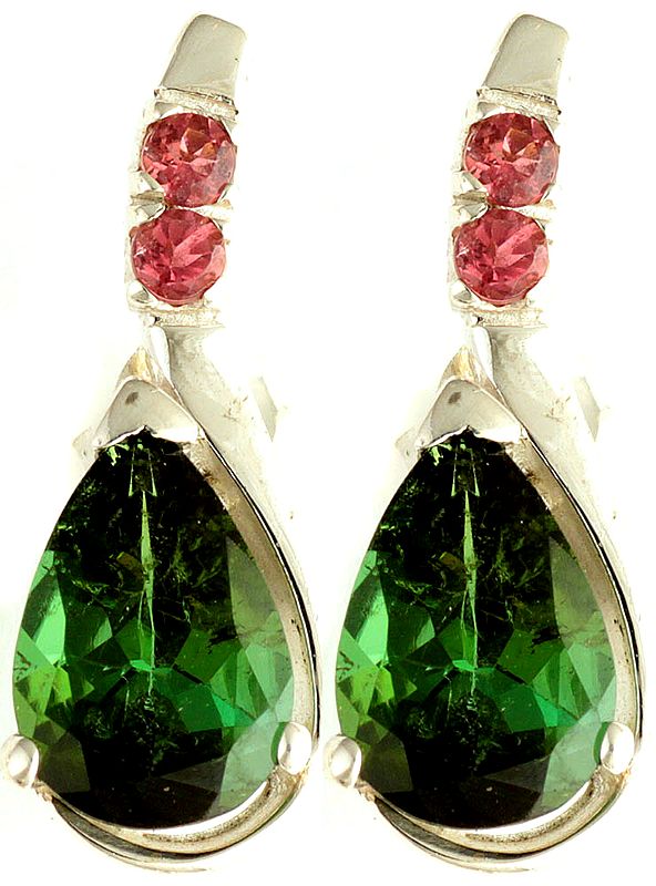 Faceted Pink and Green Tourmaline Tops